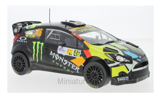IXO 18RMC016 Ford Fiesta RS WRC, No.46, Monster, Rally Monza, V.Rossi/C.Cassina, 2012 1:18