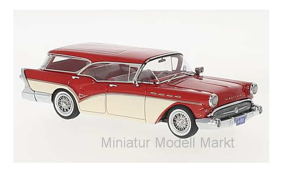 Neo 44069 Buick Century Caballero Estate Wagon, rot/beige, 1957 1:43