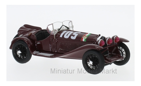Brumm R078B Alfa Romeo 8C 2300, RHD, No.105, Mille Miglia, T.Nuvolari/G-B.Guidotti, 1932 1:43