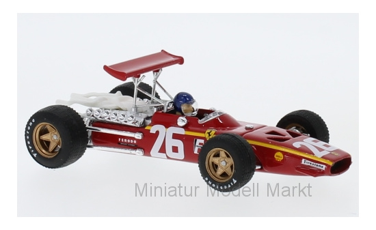 Brumm R171-CH Ferrari 312 F1, No.26, Formel 1, GP Frankreich, mit Fahrer, J.Ickx, 1968 1:43