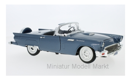 Lucky Die Cast 92358BLUE Ford Thunderbird, metallic-blau, Hardtop liegt bei, 1957 1:18