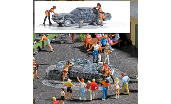 Busch 7824 A-Set: Car-Wash 1:87