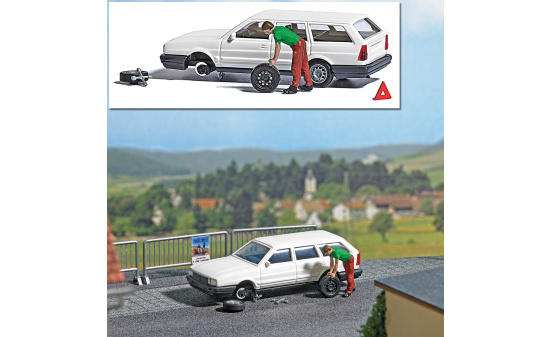 Busch 7827 A-Set: Reifenpanne - Vorbestellung 1:87