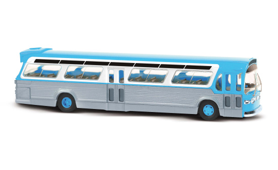 Busch 44513 US Bus Fishbowl ,blau 1:87