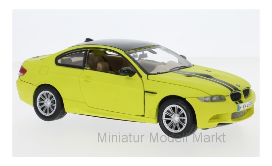 Motormax 79511 BMW M3 Coupe, matt-gelb/schwarz, 2008 1:24