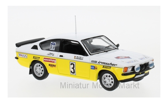 IXO RAC263 Opel Kadett C GT/E, No.3, Irmscher Tuning, Rallye DM, Rally Hunsrück, A.Warmbold/W.Pitz, 1978 1:43
