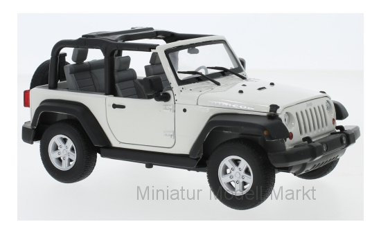 Welly 22489C-CREAM Jeep Wrangler Rubicon, weiss, 2007 1:24