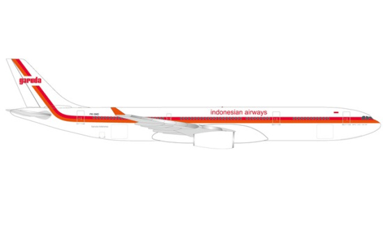 Herpa 533362 Garuda Indonesia Airbus A330-300 70th anniversary - Retro colors 1:500