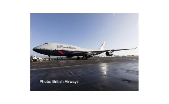 Herpa 533393 British Airways Boeing 747-400 100th anniversary Landor Heritage Design City of Swansea
