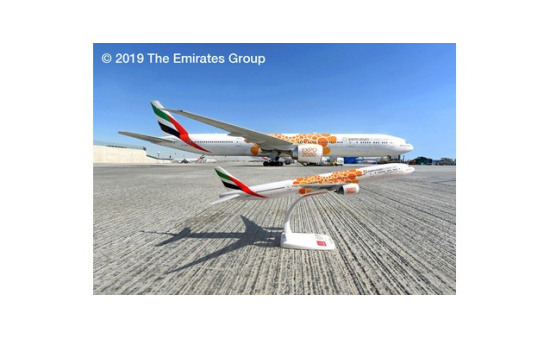 Herpa 612357 Emirates Boeing 777-300ER Expo 2020 