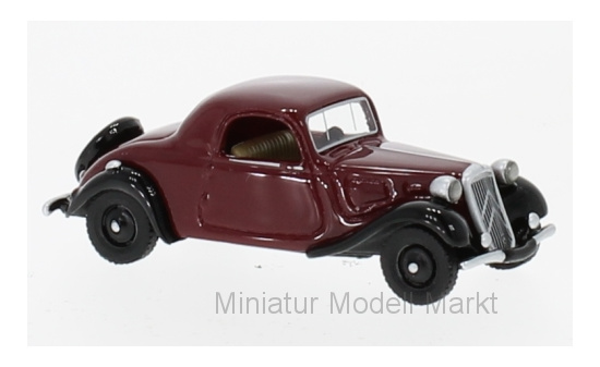 BoS-Models 87521 Citroen Traction Avant Faux Cabriolet, dunkelrot/schwarz, 1936 1:87