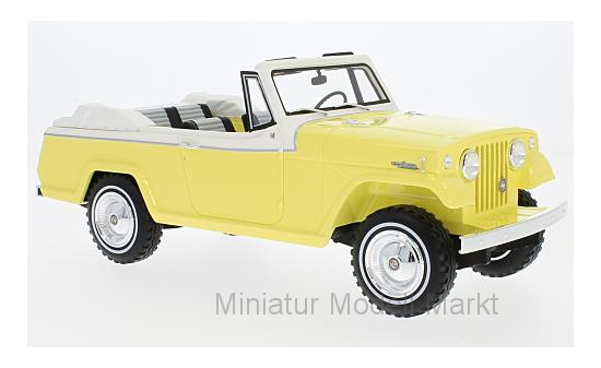 BoS-Models 373 Jeep Jeepster Commando Convertible, gelb/weiss, 1970 1:18