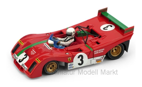Brumm R261B-CHM Ferrari 312PB, RHD, No.3, Targa Florio, A.Merzario, 1972 1:43