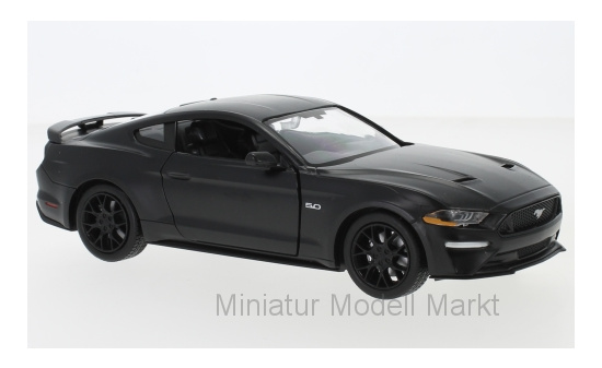 Motormax 79352MATT-BLACK Ford Mustang GT, matt-schwarz, 2018 1:24