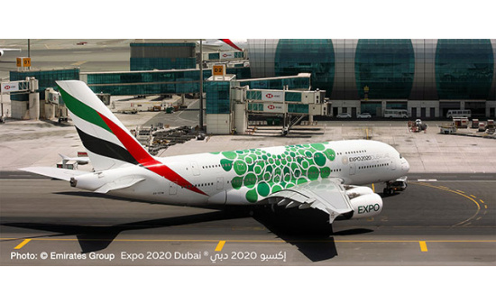 Herpa 533522 Emirates Airbus A380 Expo 2020 Dubai, 