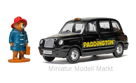 Corgi CC85925 - London Taxi, schwarz/Dekor, RHD, Paddington Bear, mit Paddington Bear Figur 1:36