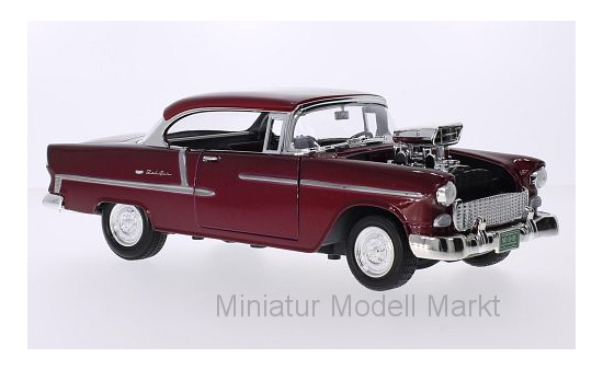 Motormax 79002MET-RED Chevrolet Bel Air Tuning, metallic-rot, 1955 1:18
