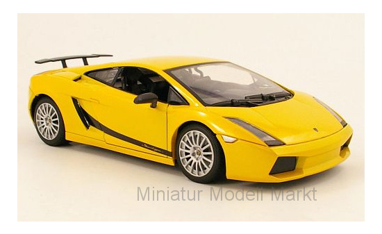 Motormax 73181MET-YELLOW Lamborghini Gallardo Superleggera, metallic-gelb 1:18