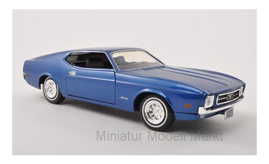 Motormax 73327MET-BLUE Ford Mustang Sportsroof, metallic-blau, 1971 1:24