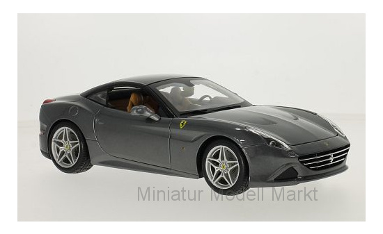 Bburago 18-16902MET-GREY Ferrari California T, metallic-grau/schwarz 1:18