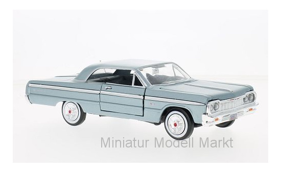 Motormax 73259MET-BLUE Chevrolet Impala, metallic-hellblau, ohne Vitrine, 1964 1:24