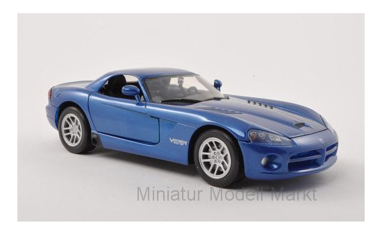 Motormax 73290MET-BLUE Dodge Viper SRT-10 Hard Top, metallic-blau, ohne Vitrine, 2003 1:24
