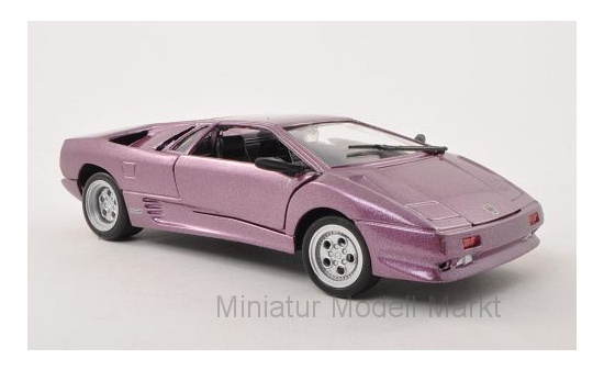 Motormax 73201MET-PURPLE Lamborghini Diablo, metallic-lila, ohne Vitrine 1:24