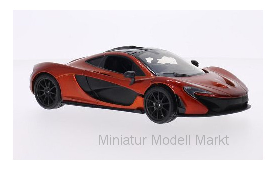 Motormax 79325MET-ORANGE McLaren P1, metallic-dunkelorange/carbon 1:24