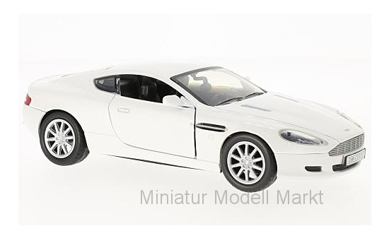 Motormax 73321Met-WHITE Aston Martin DB 9 Coupe, metallic-weiss 1:24