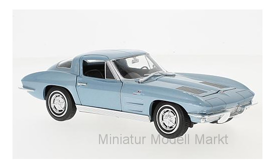 Welly 24073M-BLUE Chevrolet Corvette C2, metallic-blau, 1963 1:24