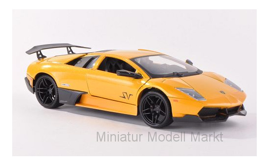 Motormax 73350MET-YELLOW Lamborghini Murcielago LP670-4 SV, metallic-gelb 1:24