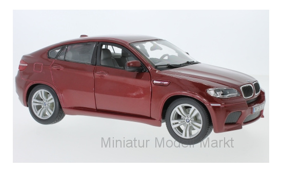 Bburago 18-12081MET-RED BMW X6 M, metallic-rot, 2008 1:18