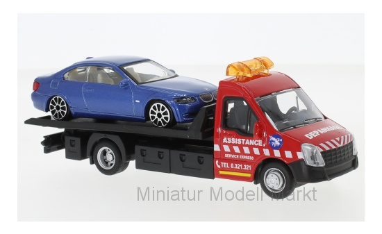 Bburago 18-31408 Iveco Daily Transporter, mit BMW 6 Serie 1:43