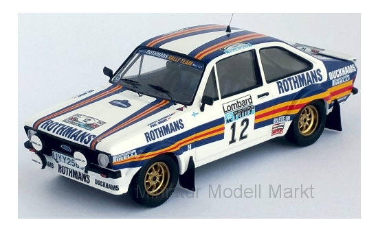Trofeu RRUK16 Ford Escort MK II RS, No.12, Rothmans Rally Team, Rothmans, Rallye WM, RAC Rallye, P.Airikkala/P.Short, 1981 1:43