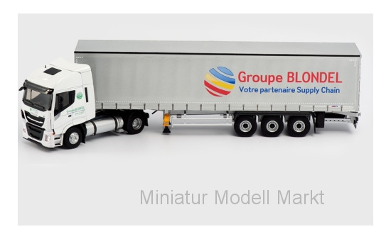 Eligor 116551 Iveco Stralis NP, Groupe Blondel, Gardinenplanen-Sattelzug 1:43