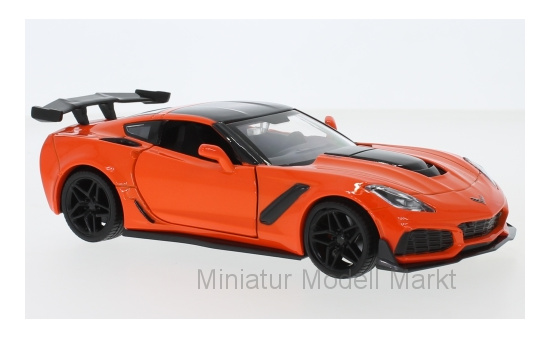 Motormax 79356ORANGE Chevrolet Corvette ZR1 (C7), orange/schwarz, 2019 1:24