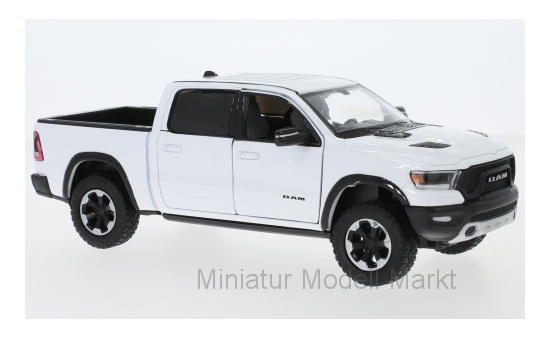 Motormax 7935WHITE Dodge RAM 1500 Crew Cab Rebel, weiss, 2019 1:24