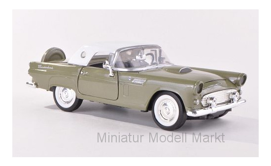 Motormax 73312GREEN Ford Thunderbird, metallic-grün/weiss, ohne Vitrine, 1956 1:24