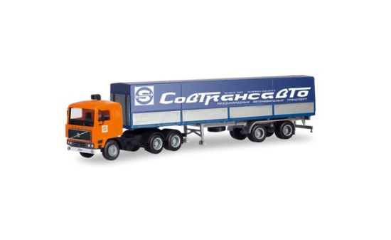 Herpa 311113 Volvo F12 6x4 Planen-Sattelzug 