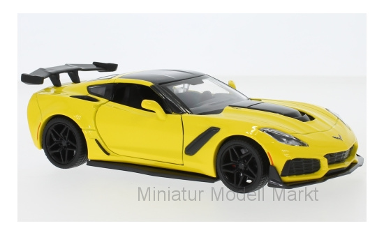 Motormax 79356YELLOW Chevrolet Corvette ZR1, gelb/schwarz, 2019 1:24