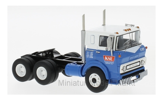 Neo 64080 GMC Steel Tilt Cab Sleeper, blau/weiss, 1964 1:64