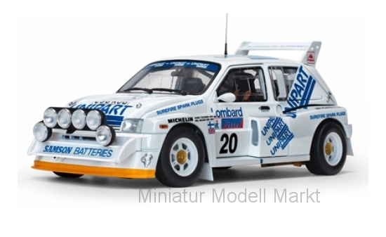 Sun Star 5539 MG Metro 6R4, No.20, Unipart, Rallye WM, RAC Rallye, H.Toivonen/N.Wilson, 1986 1:18