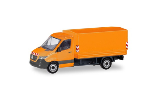 Herpa 095044 Mercedes-Benz Sprinter Pritsche / Plane, kommunalorange - Vorbestellung 1:87