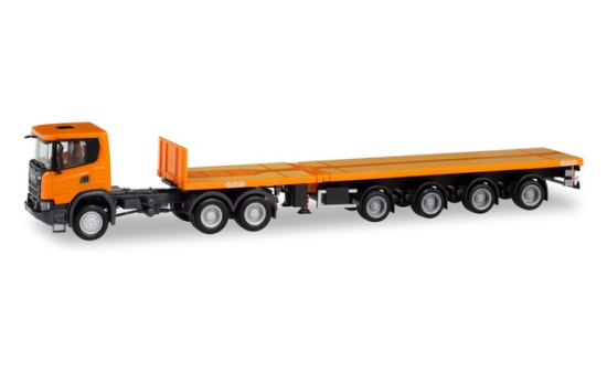 Herpa 311403 Scania CG 17 XT 6x6 Teletrailer-Sattelzug, kommunalorange 1:87