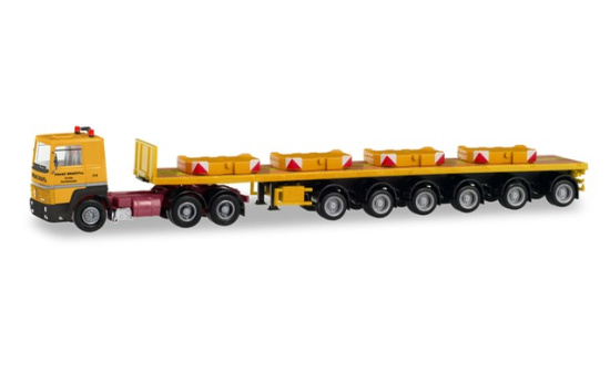 Herpa 311434 Renault R 360 6x4 Ballasttrailer-Sattelzug mit 4 Ballastgewichten 