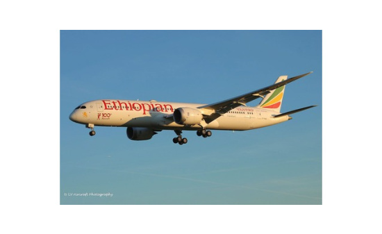 Herpa 533966 Ethiopian Airlines Boeing 787-9 Dreamliner - Vorbestellung 1:500