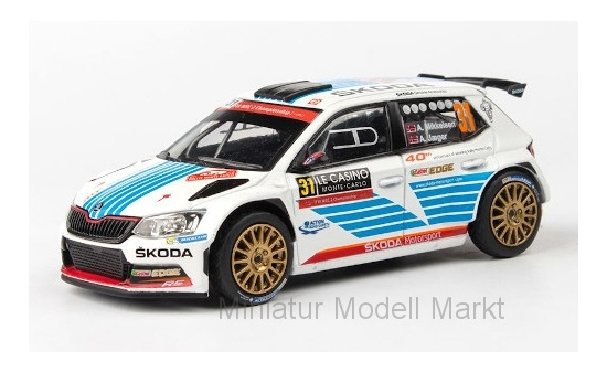 Abrex 143XAB-605TX Skoda Fabia III R5, No.31, Rallye WM, Rallye Monte Carlo, A.Mikkelsen/A.Jaeger, 2017 1:43