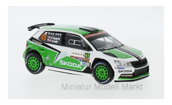 Abrex 143XAB-605TN Skoda Fabia III R5, No.45, Rallye WM, Rallye Sardinien, J.Kopecky/P.Dresler, 2015 1:43