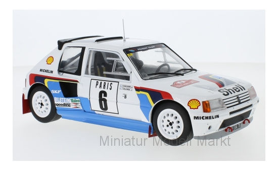 IXO 18RMC021B Peugeot 205 T16, No.6, Rallye WM, Rallye Monte Carlo, T.Salonen/S.Harjanen, 1985 1:18