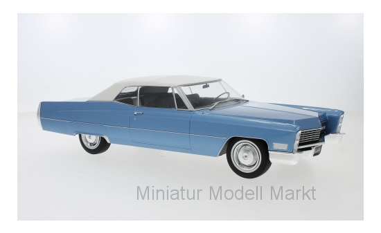 KK-Scale 180314 Cadillac DeVille Convertible, metallic-hellblau/weiss, mit Softtop, 1968 1:18
